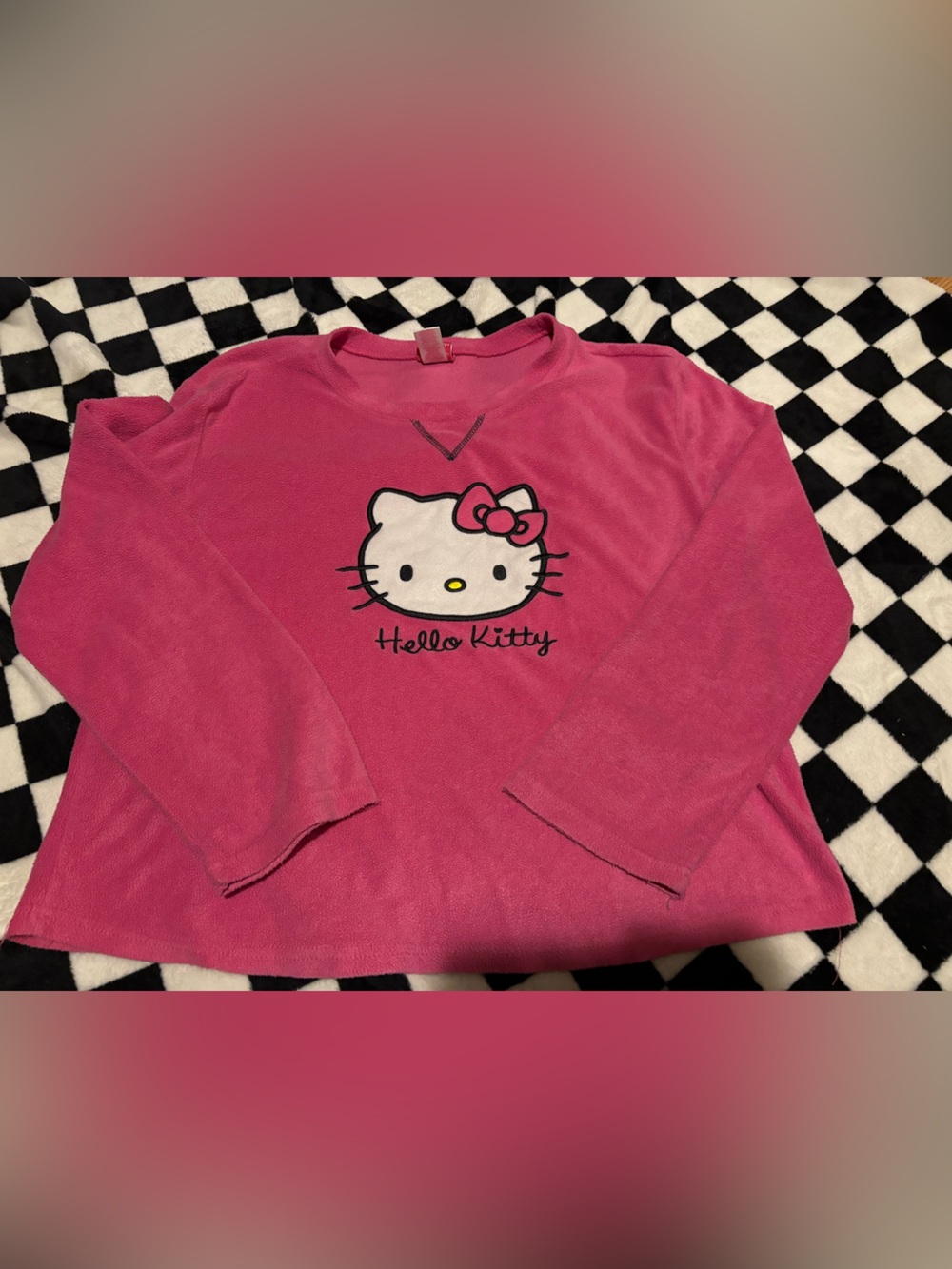 Size large pink fleece hello kitty long sleeve